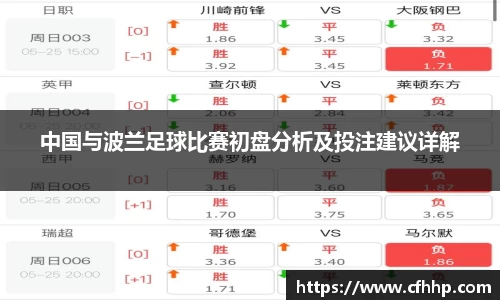 中国与波兰足球比赛初盘分析及投注建议详解